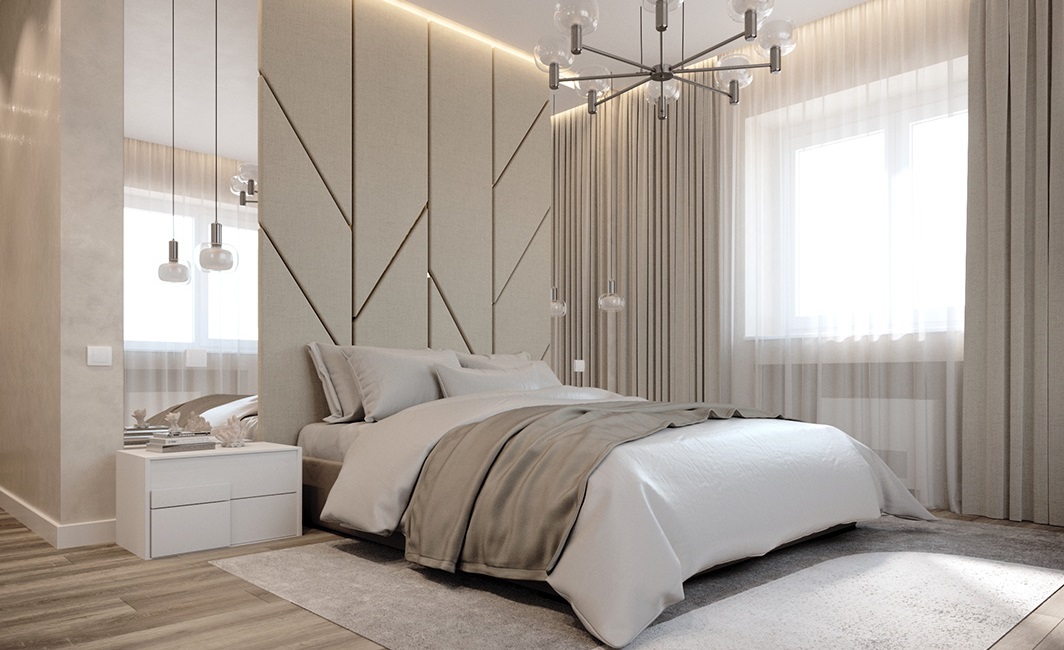 Дизайн спальни 3-х комн квартиры в Алматы / Астане